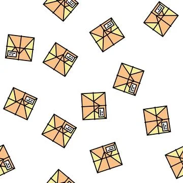 Parcel box vector seamless pattern Stockillustratie