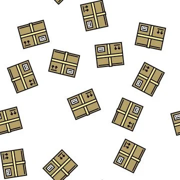 Parcel box vector seamless pattern Illustration