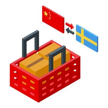 Parcel box vpn icon isometric vector. Server secure Stock Illustration