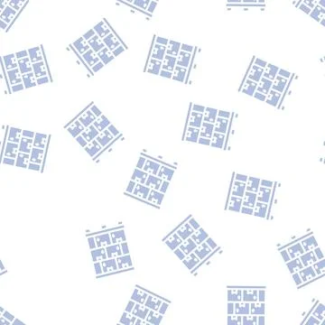 Parcel boxes glyph vector seamless pattern Illustrazione stock