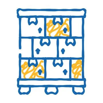 Parcel boxes icon doodle illustration Stock Illustration
