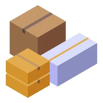 Parcel boxes icon, isometric style Illustrazione stock