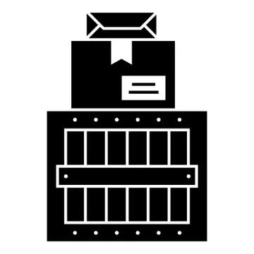 Parcel boxes icon, simple style Illustration