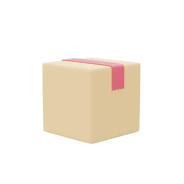 Parcel boxes isolated on white background, shopping and delivery object colle Illustrazione stock