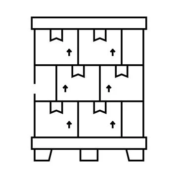 Parcel boxes line icon vector illustration Illustrazione stock