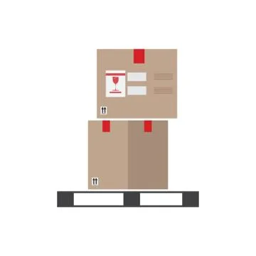 Parcel Boxes On Pallet Illustrazione stock