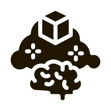 Parcel brain cloud icon Vector Glyph Illustration Stock Illustration