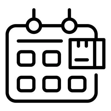 Parcel calendar icon outline vector. Delivery cargo Stock Illustration