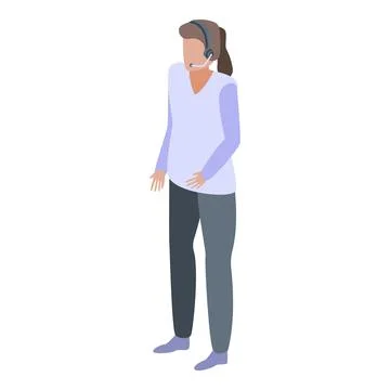 Parcel call center support icon, isometric style Stockillustratie