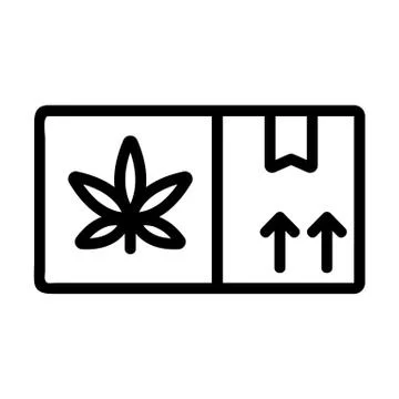 Parcel of cannabis icon vector. Isolated contour symbol illustration 스톡 일러스트