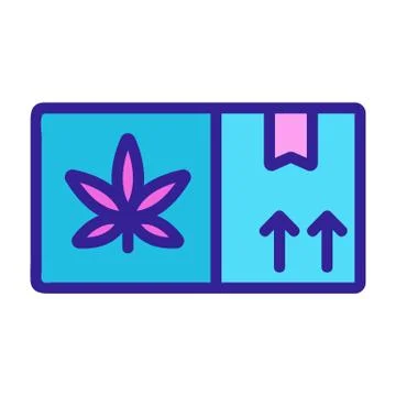 Parcel of cannabis icon vector. Isolated contour symbol illustration 库存插图