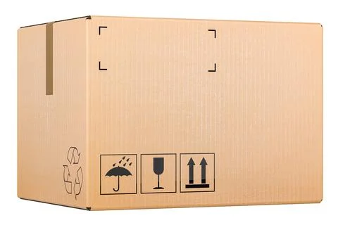 Parcel, cardboard box. 3D rendering Stock Illustration