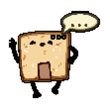 Parcel cardboard box character pixel art vector illustration Stockillustratie