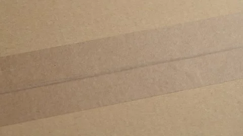 Parcel cardboard box closed with paper brown adhesive tape 動画素材 270464681
