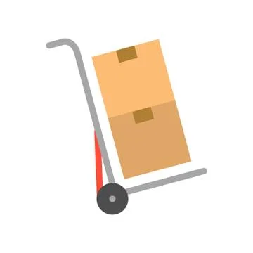 Parcel on cart, Flat icon delivery shopping logistic related Stockillustratie
