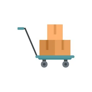 Parcel cart icon flat isolated vector Stock Illustration