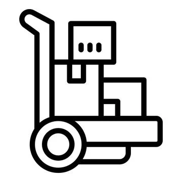 Parcel cart icon outline vector. Shipment service Stock Illustration