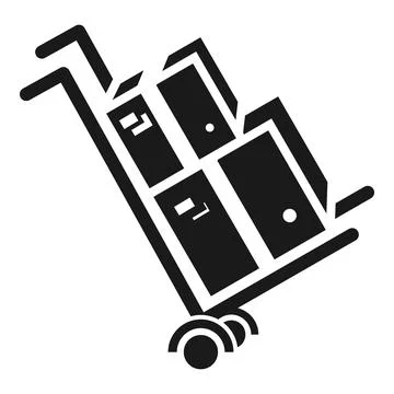 Parcel cart icon, simple style Stock Illustration