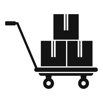 Parcel cart icon, simple style Stock Illustration