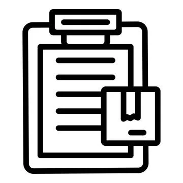 Parcel check icon outline vector. Fill form Stock Illustration