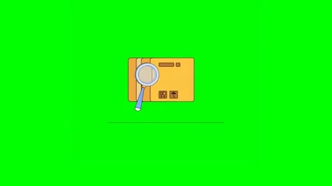 Parcel Check Process With Magnifying Glass and Delivery Package on Green Ba.. 库存影片 333243966