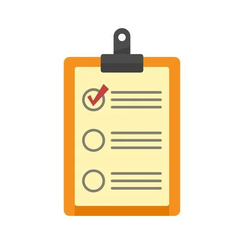 Parcel checklist icon flat isolated vector Stock Illustration