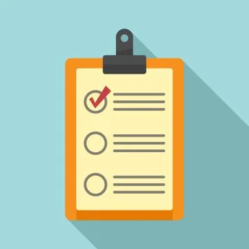 Parcel checklist icon, flat style Illustrazione stock