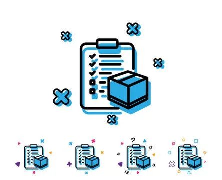 Parcel checklist line icon. Logistics check. 스톡 일러스트