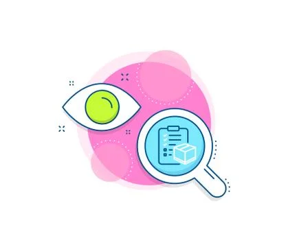 Parcel checklist line icon. Logistics check. Vector Stock Illustration
