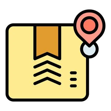 Parcel city location icon vector flat Stock Illustration