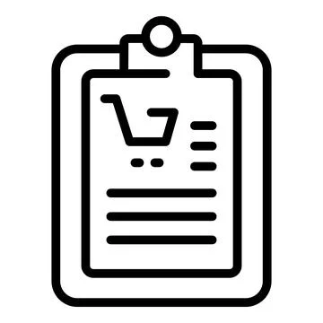 Parcel clipboard icon outline vector. Home order Illustration