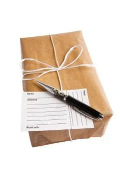 Parcel with clipping path Stock Photos