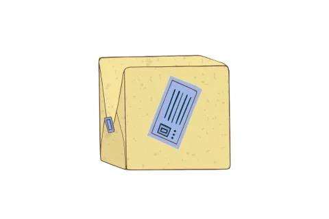 Parcel in a closed box. Stockillustratie
