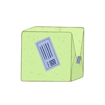Parcel in a closed box. Stockillustratie