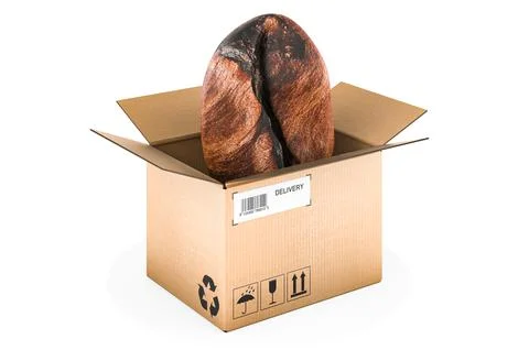 Parcel with coffee bean, 3D rendering イラスト素材