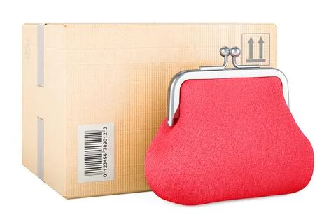 Parcel with coin purse. 3D rendering イラスト素材