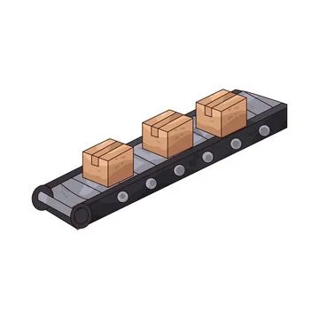 Parcel Conveyor illustration 스톡 일러스트