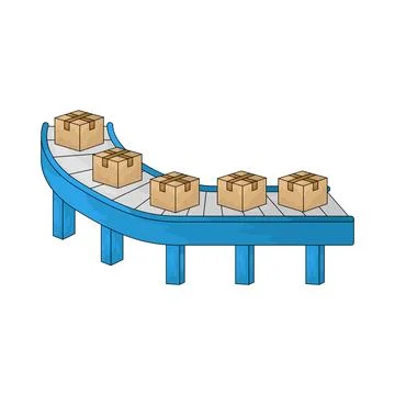 Parcel Conveyor illustration Illustrazione stock