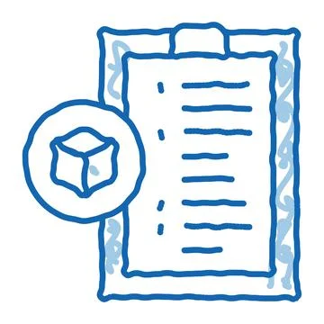 Parcel declaration doodle icon hand drawn illustration Stock Illustration