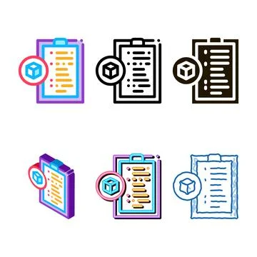 Parcel declaration icon vector multipack outline イラスト素材