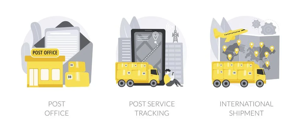 Parcel delivery abstract concept vector illustrations. 스톡 일러스트