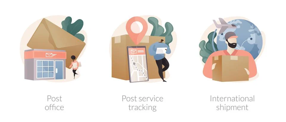 Parcel delivery abstract concept vector illustrations. Stock Illustration