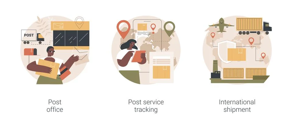 Parcel delivery abstract concept vector illustrations. Illustration