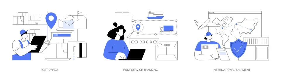 Parcel delivery abstract concept vector illustrations. Illustration