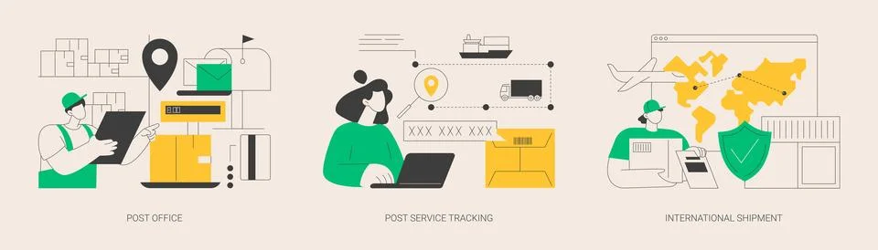 Parcel delivery abstract concept vector illustrations. 스톡 일러스트