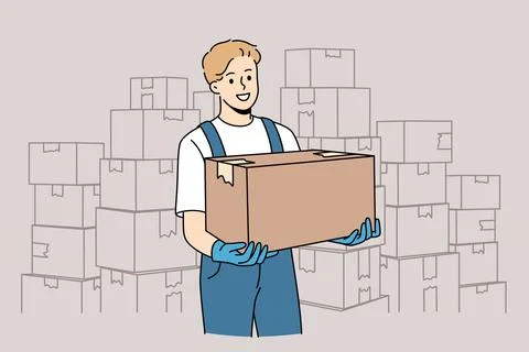 Parcel delivery and post service concept. Stock Illustration
