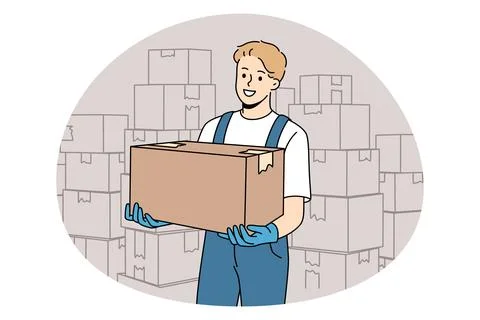 Parcel delivery and post service concept. Stock Illustration