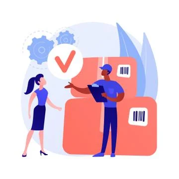 Parcel delivery and unpacking vector concept metaphor. Stock Illustration