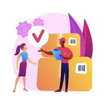 Parcel delivery and unpacking vector concept metaphor. イラスト素材