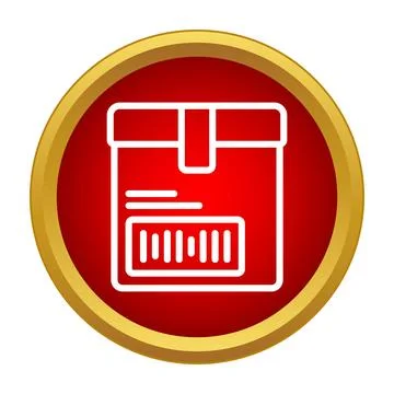 Parcel delivery box with barcode tracking information icon Illustrazione stock
